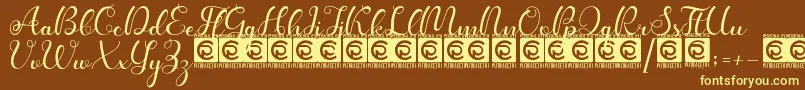 Kanaya PersonalUse Font – Yellow Fonts on Brown Background