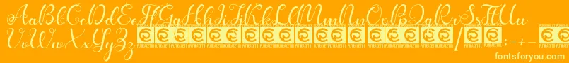 Kanaya PersonalUse Font – Yellow Fonts on Orange Background