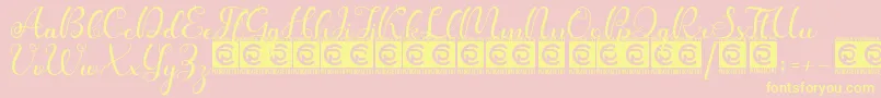 Kanaya PersonalUse Font – Yellow Fonts on Pink Background