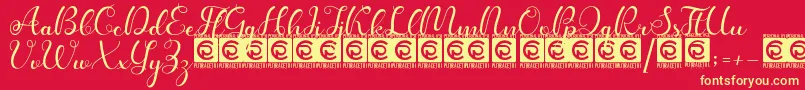 Kanaya PersonalUse Font – Yellow Fonts on Red Background