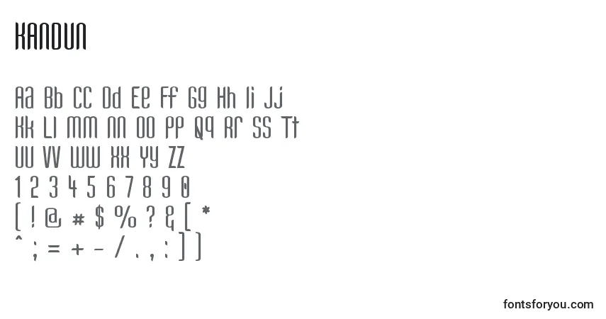 Fuente KANDUN   (131362) - alfabeto, números, caracteres especiales