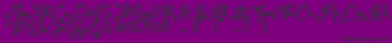 Kansha-fontti – mustat fontit violetilla taustalla
