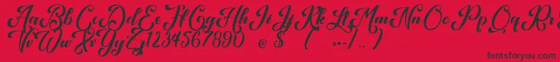 Kansha Font – Black Fonts on Red Background