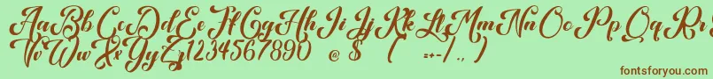 Kansha Font – Brown Fonts on Green Background