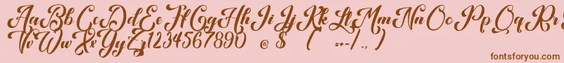 Kansha Font – Brown Fonts on Pink Background