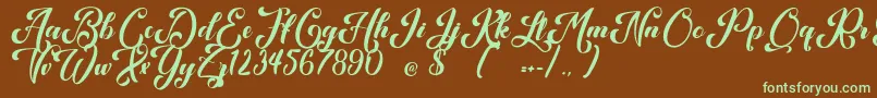Шрифт Kansha – зелёные шрифты на коричневом фоне