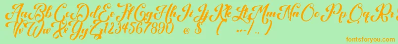 Kansha Font – Orange Fonts on Green Background