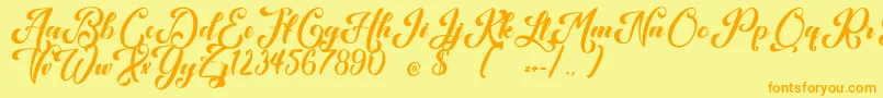 Kansha Font – Orange Fonts on Yellow Background