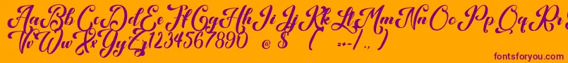 Kansha Font – Purple Fonts on Orange Background