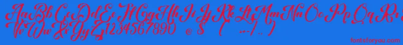 Kansha Font – Red Fonts on Blue Background