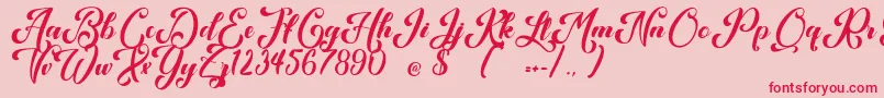 Kansha Font – Red Fonts on Pink Background