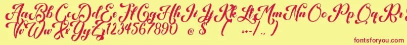 Kansha Font – Red Fonts on Yellow Background