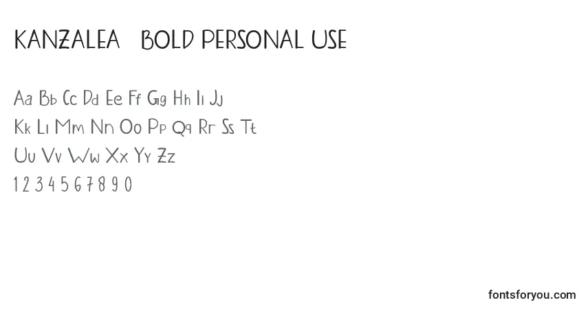 KANZALEA   BOLD PERSONAL USEフォント–アルファベット、数字、特殊文字