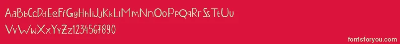 KANZALEA   BOLD PERSONAL USE-Schriftart – Grüne Schriften auf rotem Hintergrund