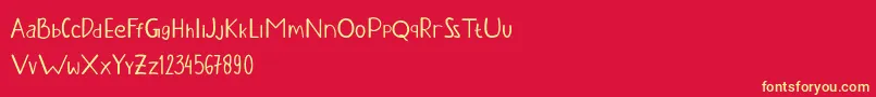 KANZALEA   BOLD PERSONAL USE Font – Yellow Fonts on Red Background