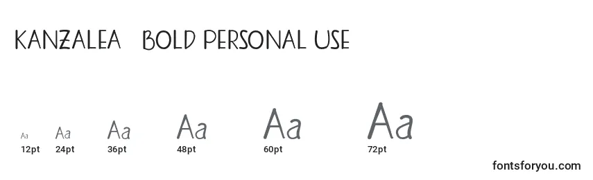 KANZALEA   BOLD PERSONAL USE Font Sizes