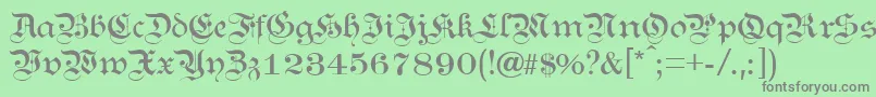 フォントKANZL    – 緑の背景に灰色の文字