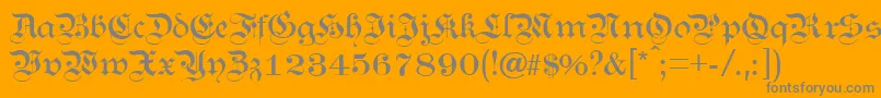 フォントKANZL    – オレンジの背景に灰色の文字