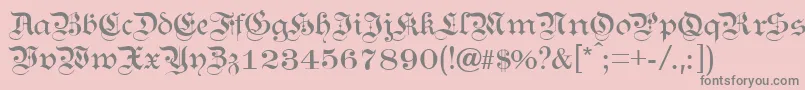 フォントKANZL    – ピンクの背景に灰色の文字