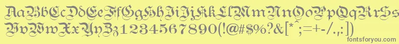 フォントKANZL    – 黄色の背景に灰色の文字