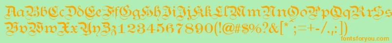 KANZL    Font – Orange Fonts on Green Background