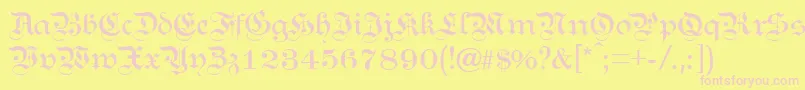 KANZL   -Schriftart – Rosa Schriften auf gelbem Hintergrund