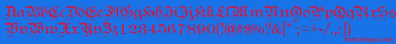 KANZL    Font – Red Fonts on Blue Background