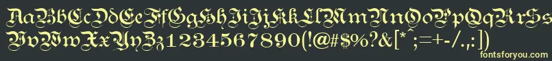 フォントKANZL    – 黒い背景に黄色の文字