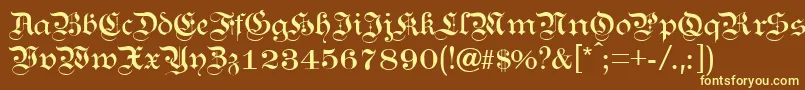 Шрифт KANZL    – жёлтые шрифты на коричневом фоне