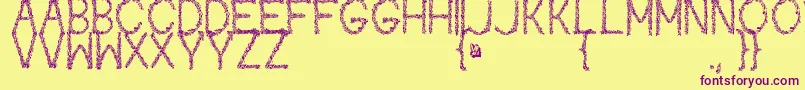 Kaori Font – Purple Fonts on Yellow Background