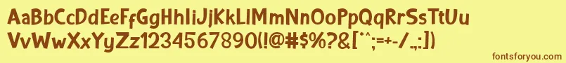 KAPOW Font – Brown Fonts on Yellow Background