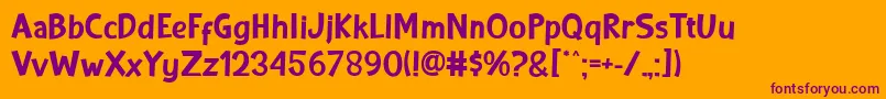 KAPOW Font – Purple Fonts on Orange Background