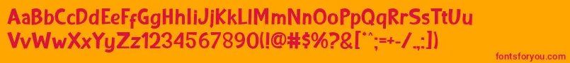 KAPOW Font – Red Fonts on Orange Background
