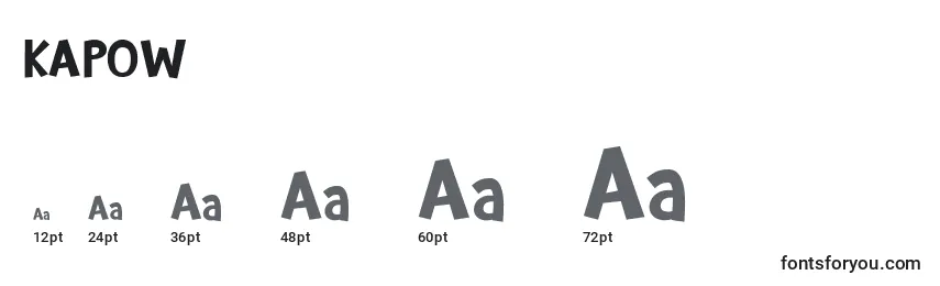 KAPOW Font Sizes
