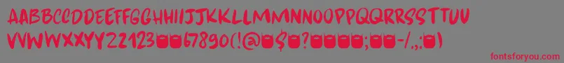 Kapsalon Brush DEMO Font – Red Fonts on Gray Background