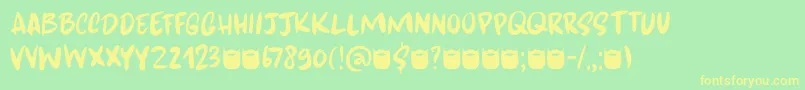 Kapsalon Brush DEMO Font – Yellow Fonts on Green Background