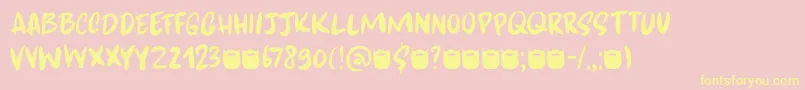 Kapsalon Brush DEMO Font – Yellow Fonts on Pink Background