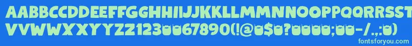 Kapsalon DEMO Font – Green Fonts on Blue Background