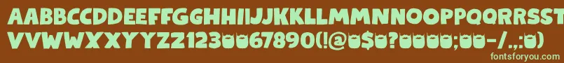 Kapsalon DEMO Font – Green Fonts on Brown Background