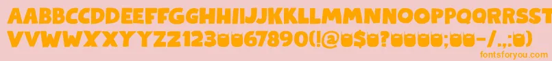 Kapsalon DEMO Font – Orange Fonts on Pink Background