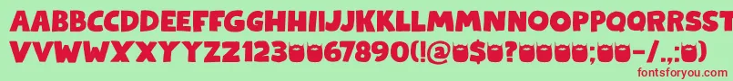 Kapsalon DEMO Font – Red Fonts on Green Background