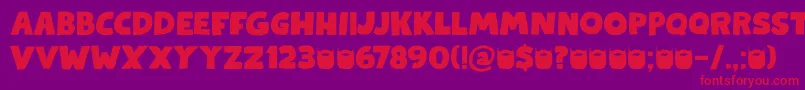 Czcionka Kapsalon DEMO – czerwone czcionki na fioletowym tle