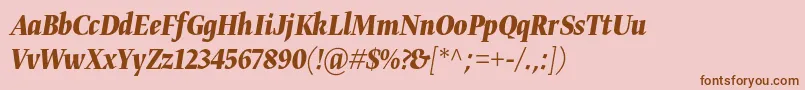 Шрифт Gretadisnarprobolital – коричневые шрифты на розовом фоне