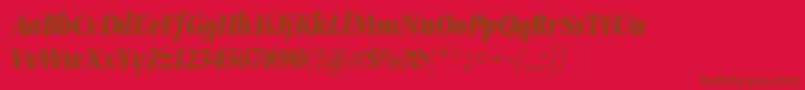 フォントGretadisnarprobolital – 赤い背景に茶色の文字