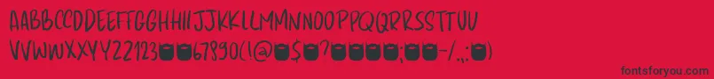 Kapsalon Pencil DEMO Font – Black Fonts on Red Background