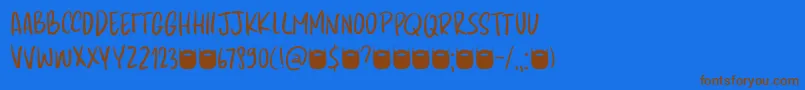 Kapsalon Pencil DEMO Font – Brown Fonts on Blue Background