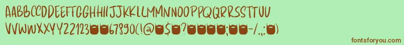 Kapsalon Pencil DEMO Font – Brown Fonts on Green Background