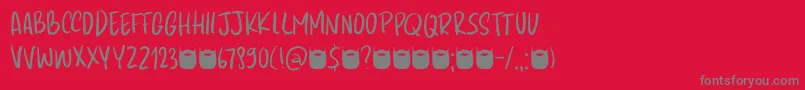 Czcionka Kapsalon Pencil DEMO – szare czcionki na czerwonym tle