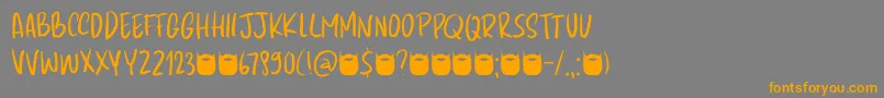 Kapsalon Pencil DEMO Font – Orange Fonts on Gray Background