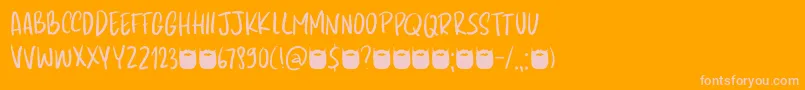 Kapsalon Pencil DEMO Font – Pink Fonts on Orange Background